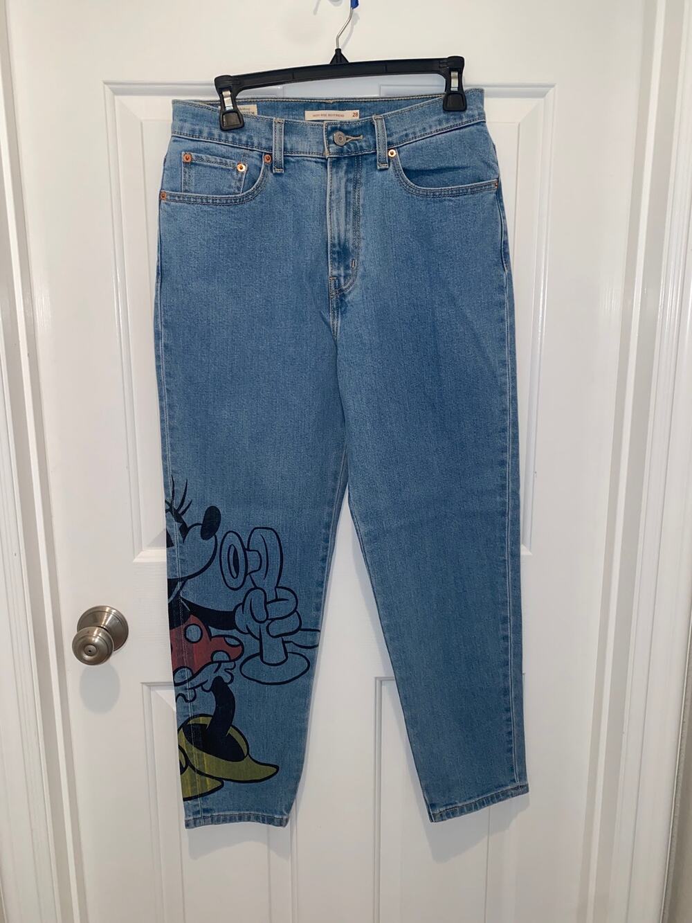 Levi’s X Disney Premium High Rise Boyfriend Denim Minnie Mouse Jeans Size 28